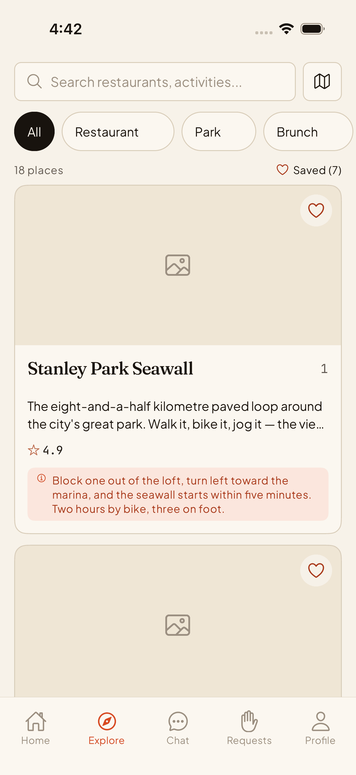 Guest explore tab